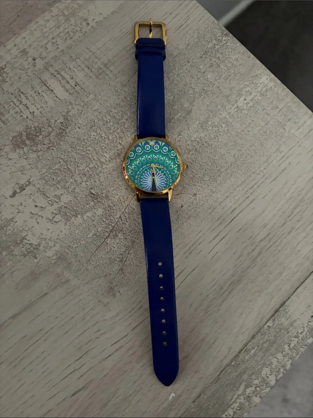 kate spade Blue and Green Peacock-Style Dial Women's Watch
